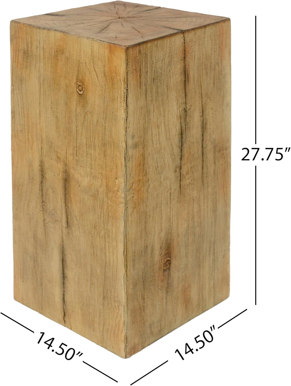 27.75" Tall End Table, Square Wood-Look Column for Indoor & Outdoor ...