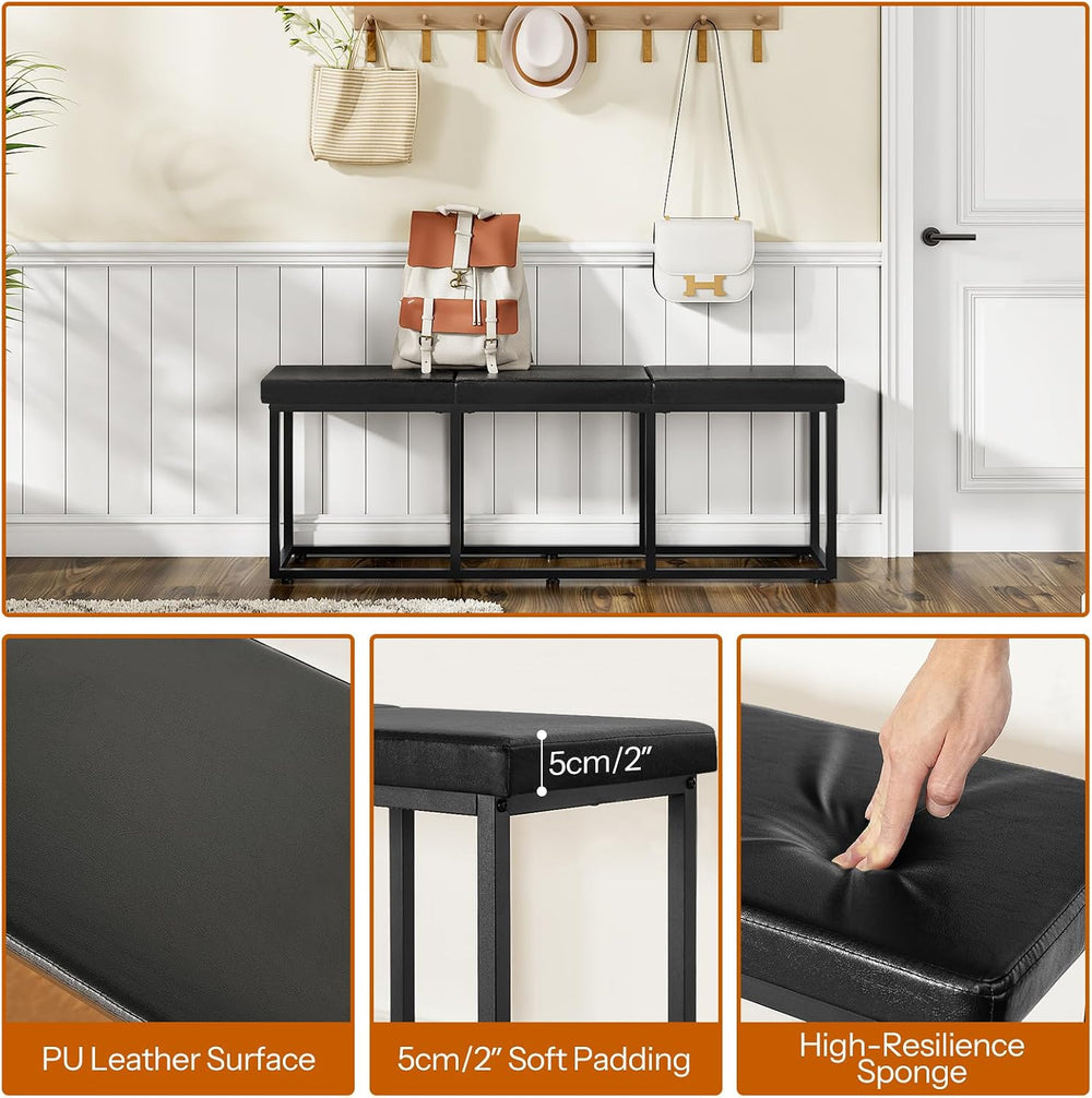 HOOBRO Dining Bench, Dining Room Bench with PU Leather Upholstered Seat, for ...