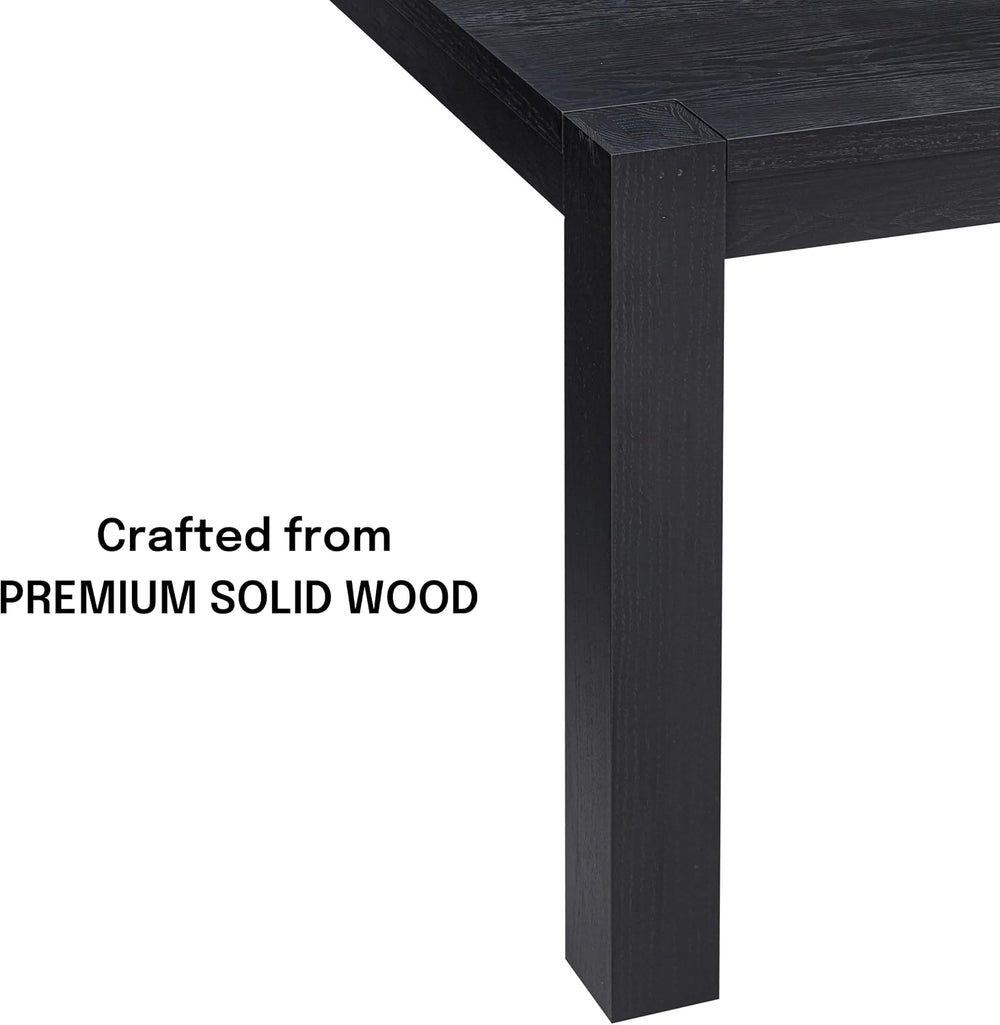 Block 55 Inch Farmhouse Rectangular Dining Table, Seats 4-6, Burnt Black