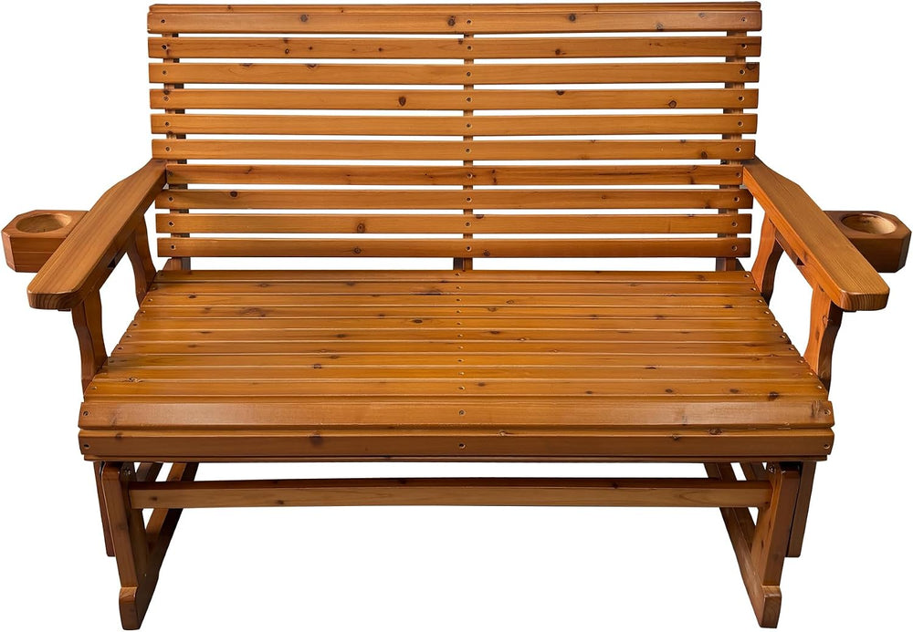 Fortune Candy Patio Glider with Cup Holders, High Roll Back and Deep Contoure...