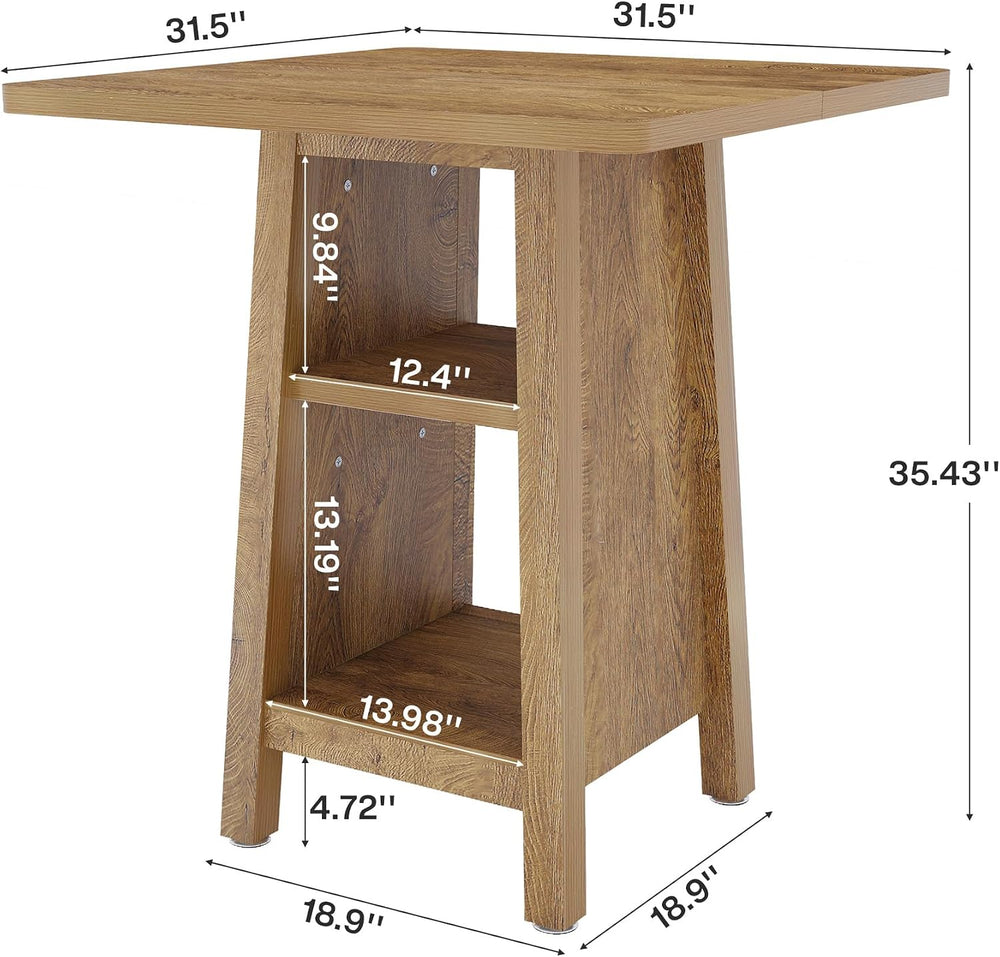 Tribesigns Kitchen Island with Storage, 3-Tier Square Counter Height Island T...