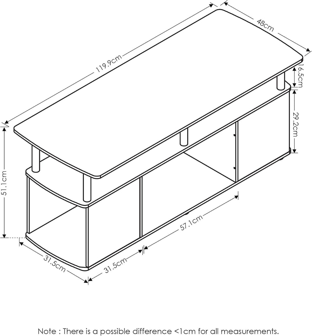Furinno Coffee Table and End Tables Set (2 Pieces) | Blackwood and Espresso/B...