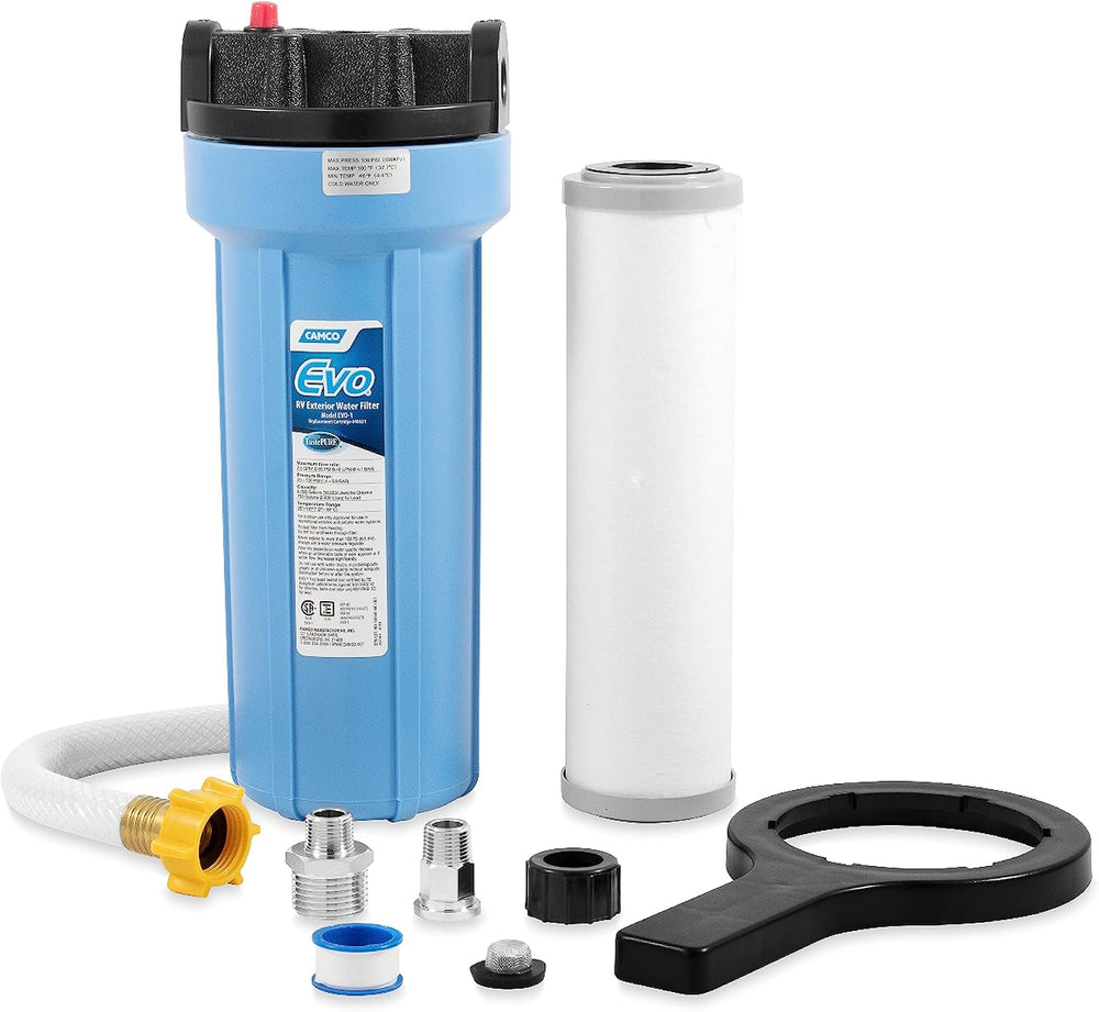 Camco Evo RV Water Filter - Complete Filtration Kit - Made in the USA