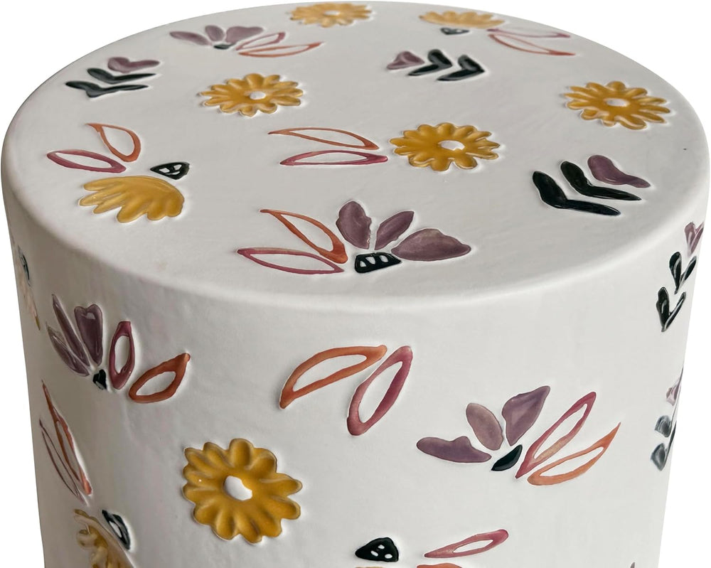 Tov Furniture Ceramic Hand-Painted Floral Table