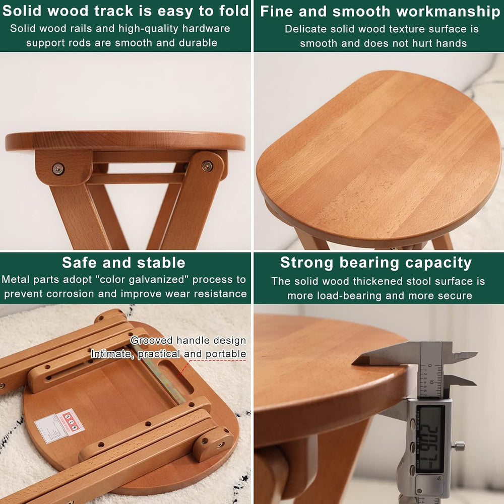 SAZDFY Folding Wood Barstools,Kitchen Counter Height Stool Portable Bar Stool...