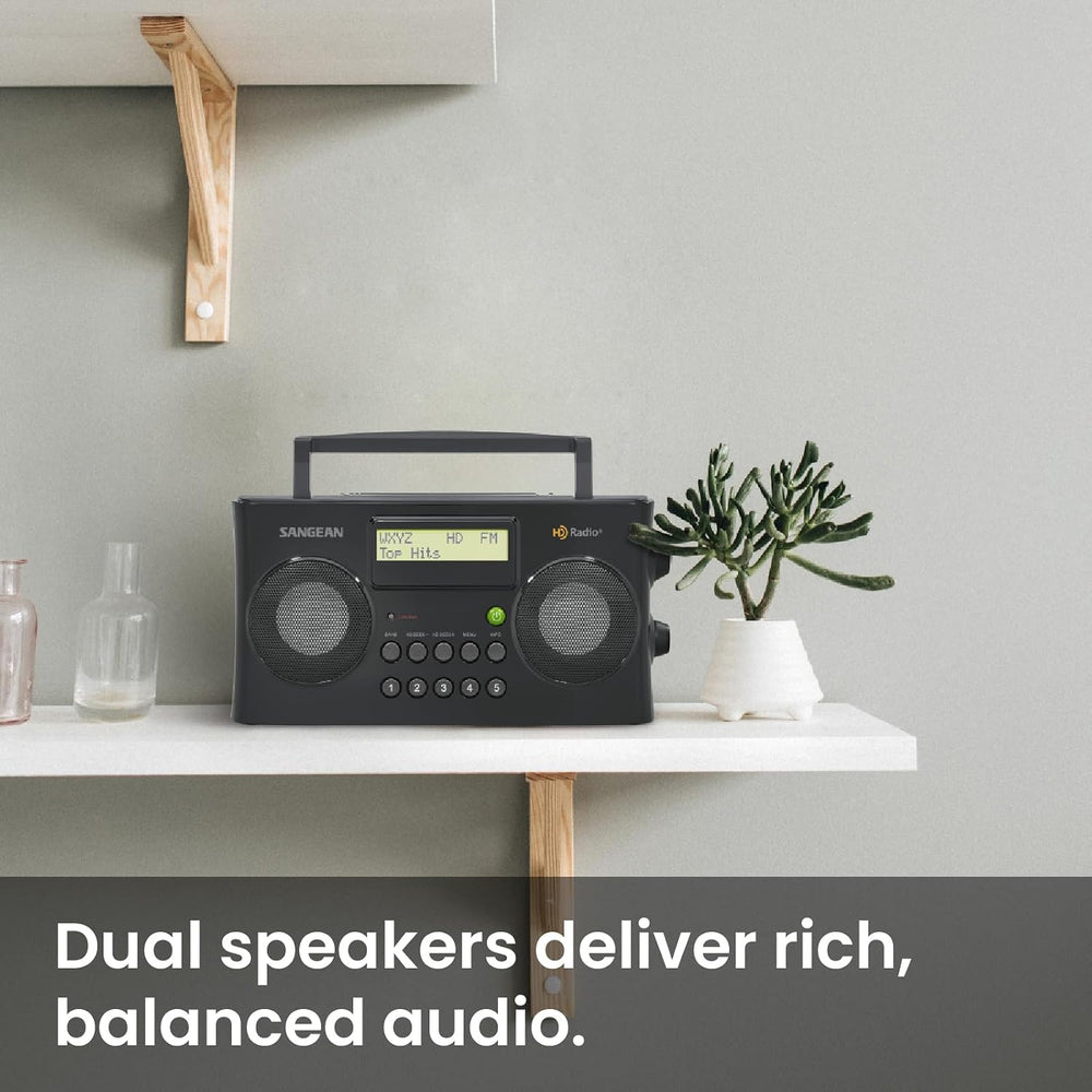 Sangean HDR-16 HD AM/FM Portable Radio, Black