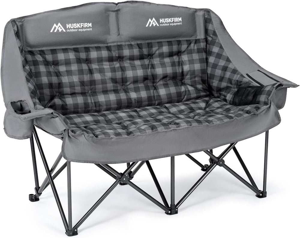 Huskfirm Padded Double Camping Chair High Back 2 Person Camping Chair Oversiz...
