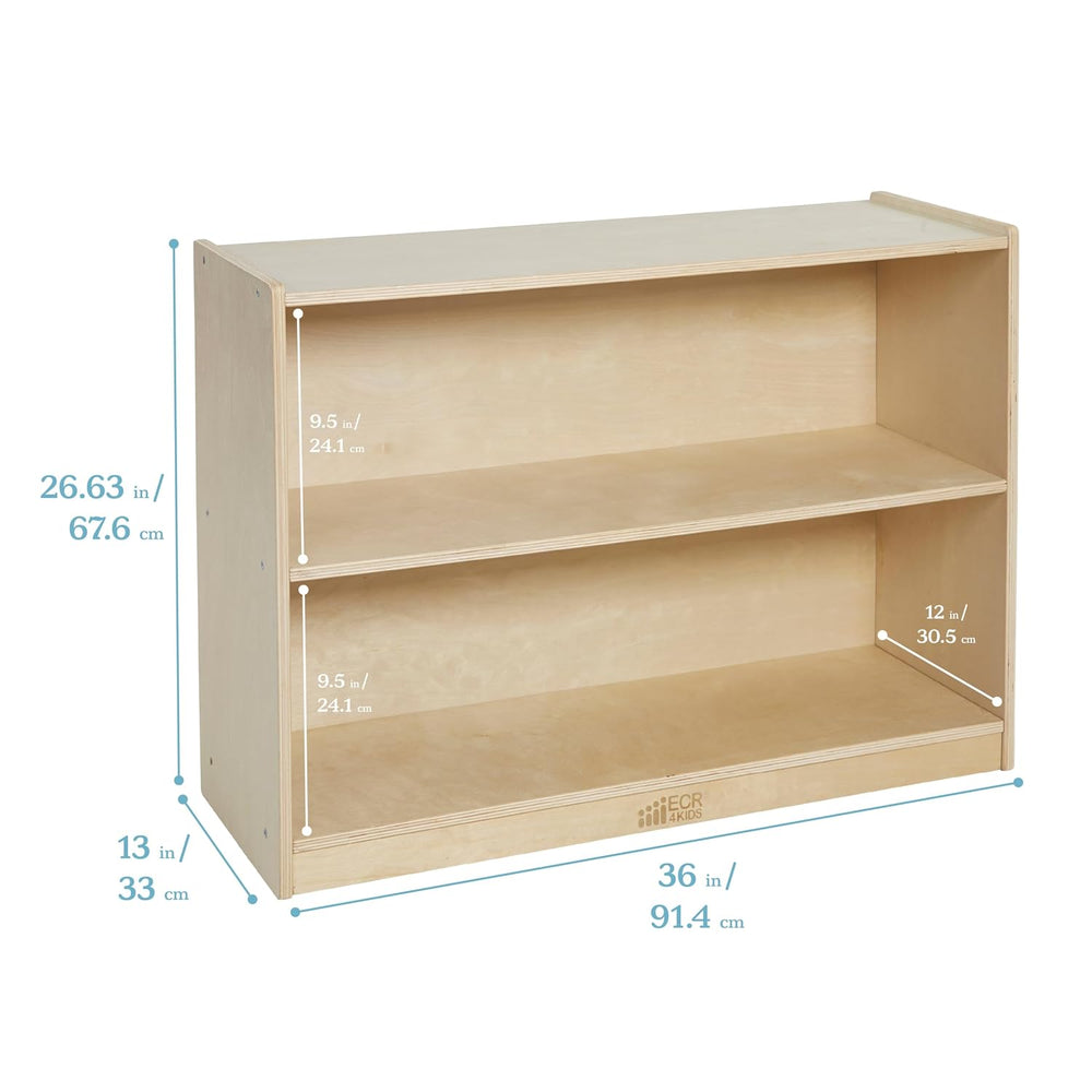ECR4Kids 2-Shelf Mobile Storage Cabinet, Classroom Furniture, Natural | Durab...
