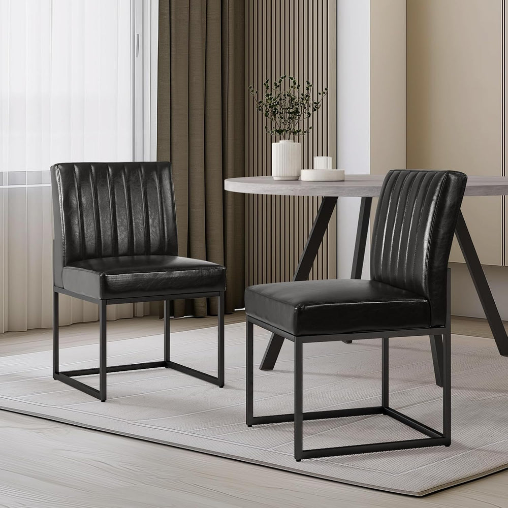 SIMTONAL Black Dining Chairs Set of 4, Modern Comfortable Upholstered Chairs,...