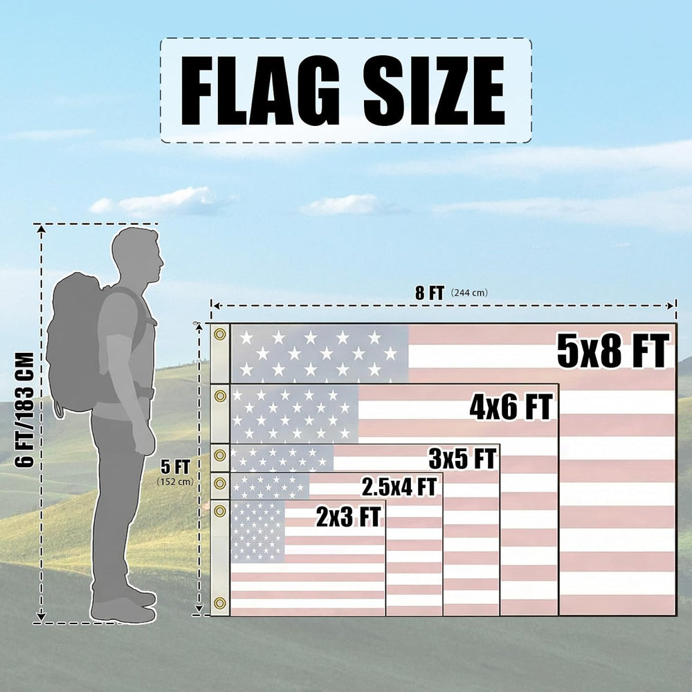 SYII American Flag 3x5 Ft TearProof Series for Outside, Heavy Duty Tough Spun...