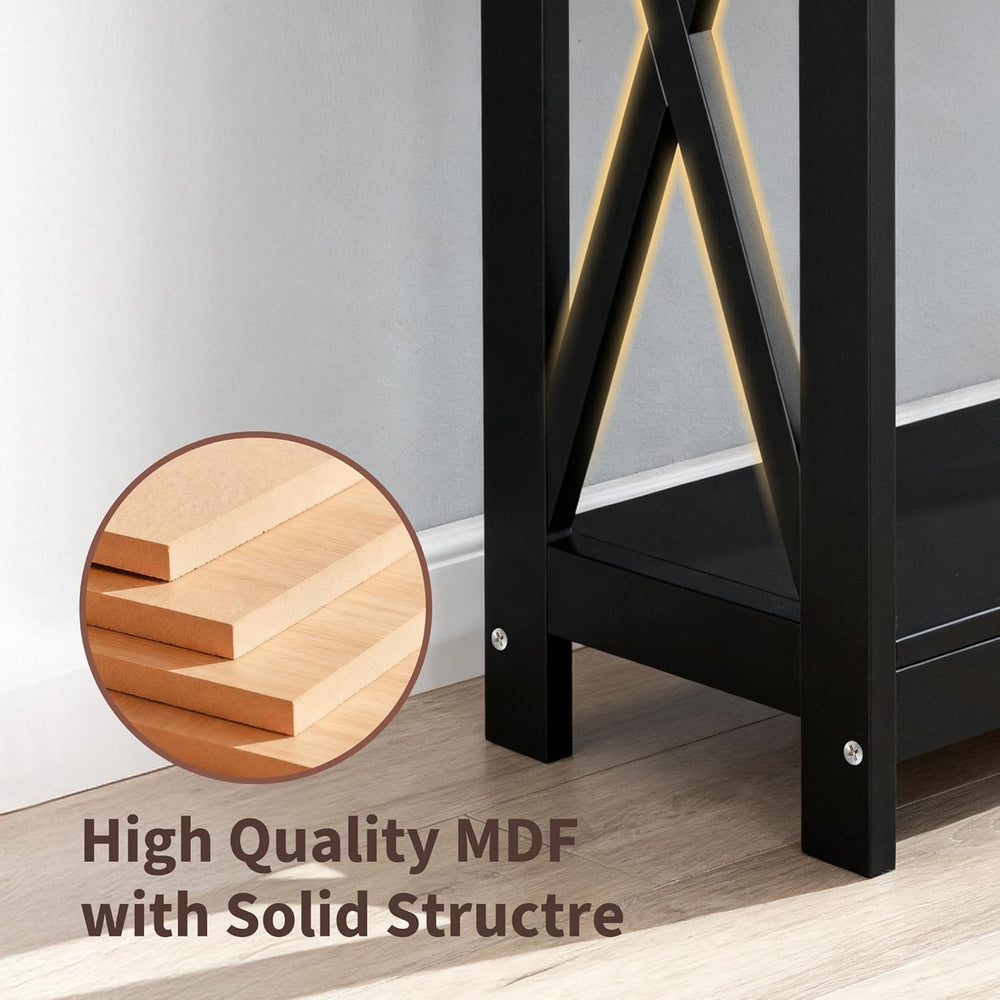 ZENY Console Table, Entryway Table, Narrow Sofa Table with 2-Tier Shelves, En...