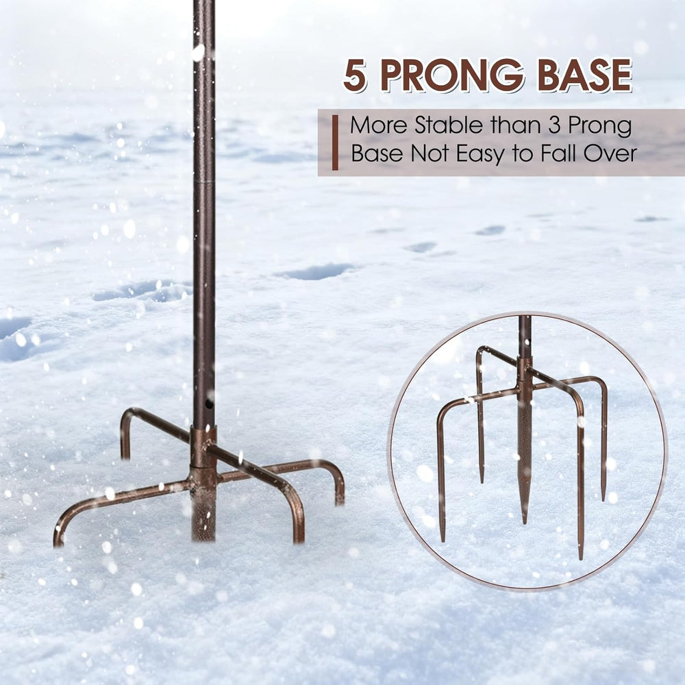 100W Heated Bird Bath – 35-Inch High Iron Birdbath with Water Heater & De...