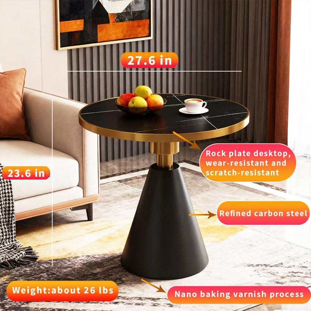 BeautyVerve Rock Plate Side Tables for Living Room, Modern Small Round Coffee...