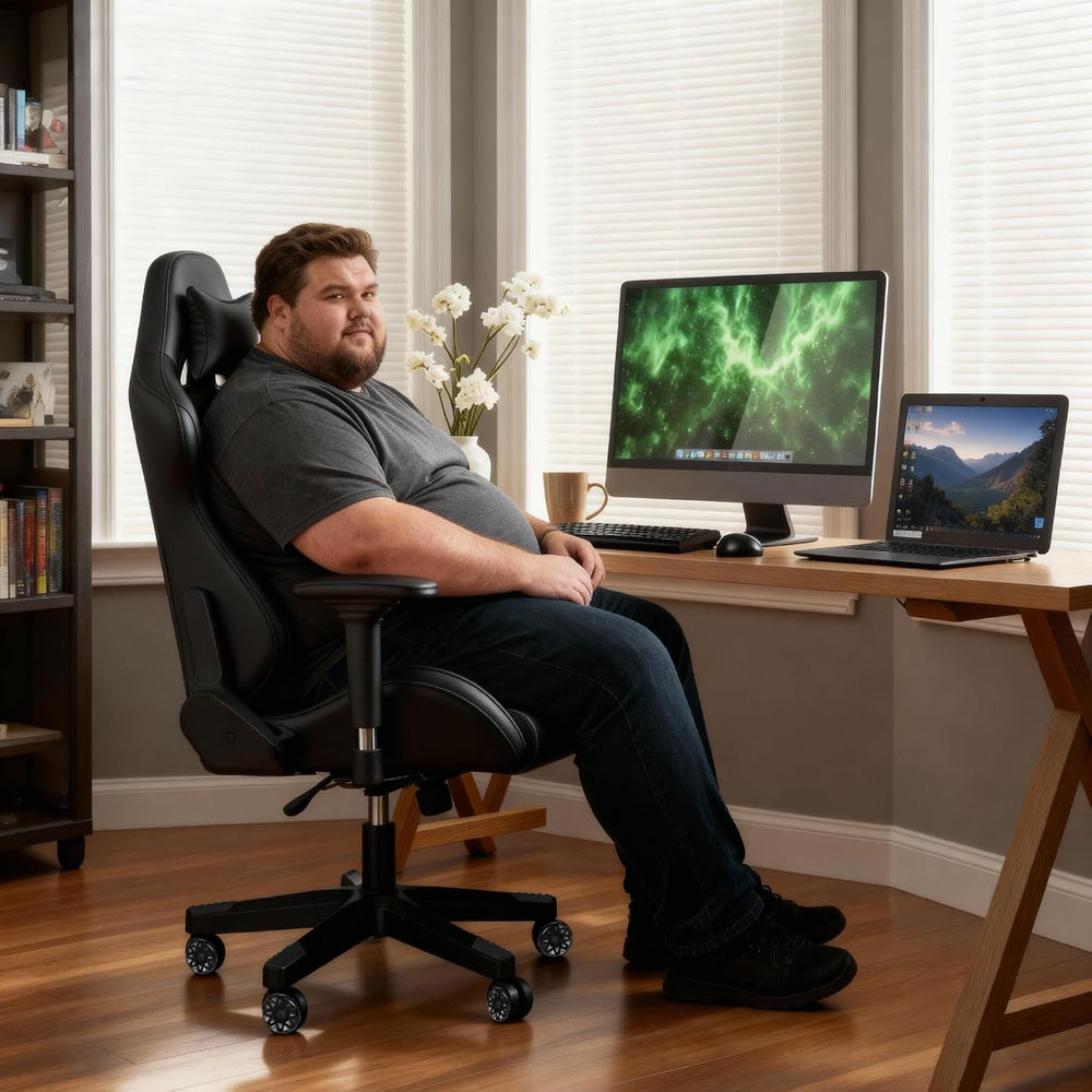 Frassie Gaming Chair Base Replacement Set with Plate Cylinder Wheels Black | ...