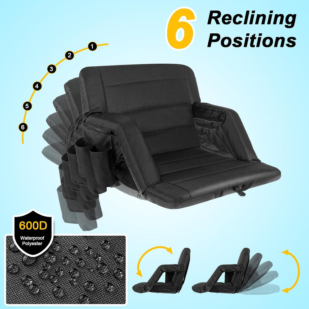 yeyeeyyee Stadium Seats with Back Support 2 Pack Wide, Exclusive Bleacher Cha...