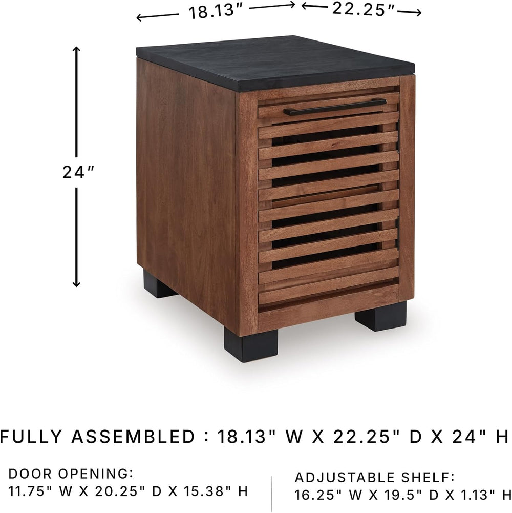 Signature Design by Ashley Kallari Industrial Chairside End Table with Cabine...