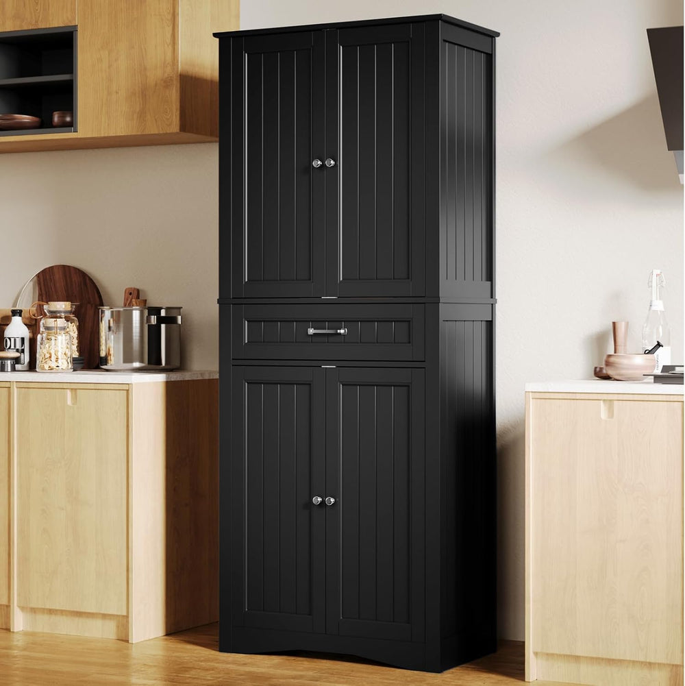 Gizoon 71'' Kitchen Pantry Storage Cabinet, Freestanding Pantry Organ...