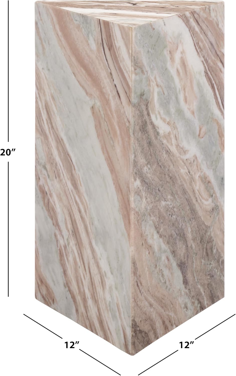 SAFAVIEH Couture Collection - Leah Bryanna White & Brown Marble Accent Ta...