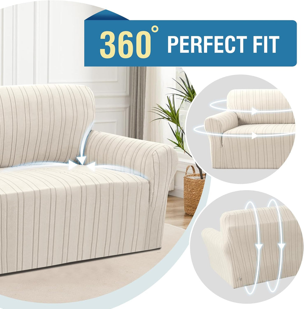 H.VERSAILTEX High Stretch Chair Covers 1-Piece Couch Cover Non Slip Sofa Cove...