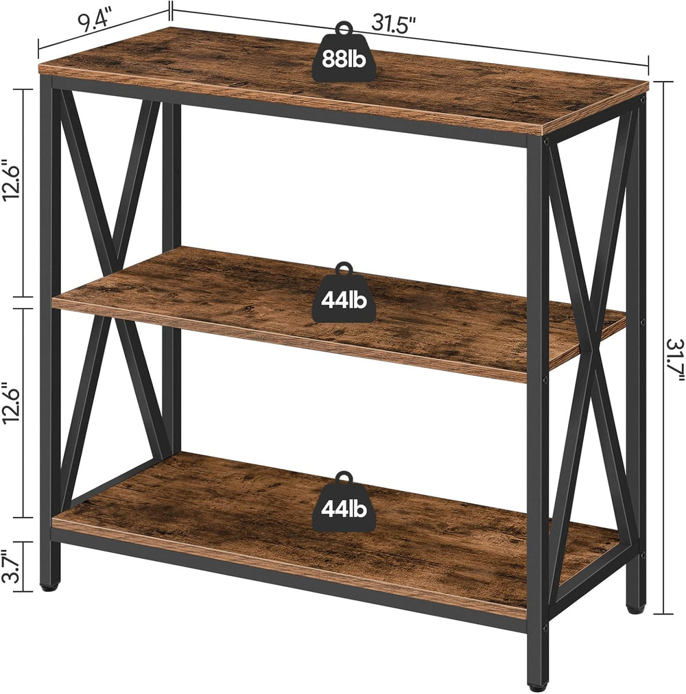 MAHANCRIS 31.5" Sofa Table, Industrial Console Table, 3-Tier Entryway Ta...