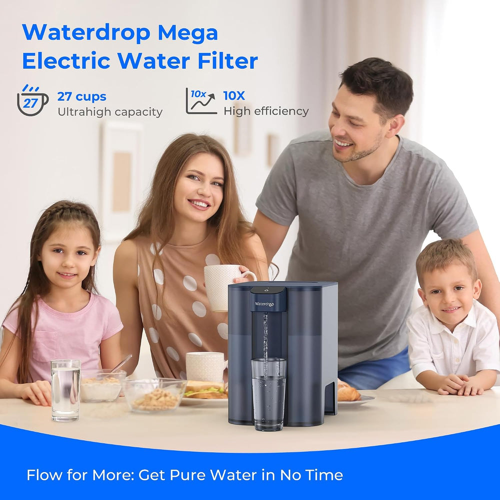 Waterdrop ED04B-L Mega Electric Water Filter Dispenser, Large 27-Cup, Blue