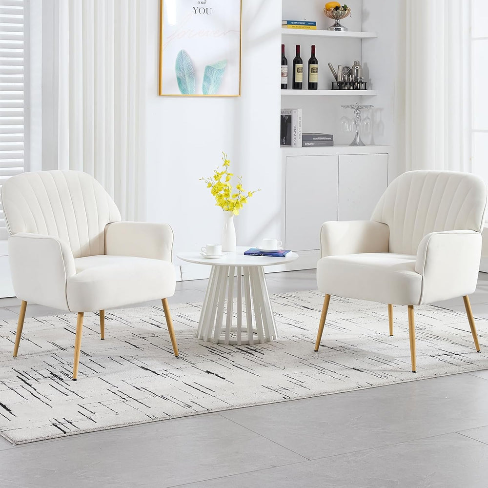 Velvet Accent Chair, Modern Upholstered Single Living Room Chairs with Tufted...