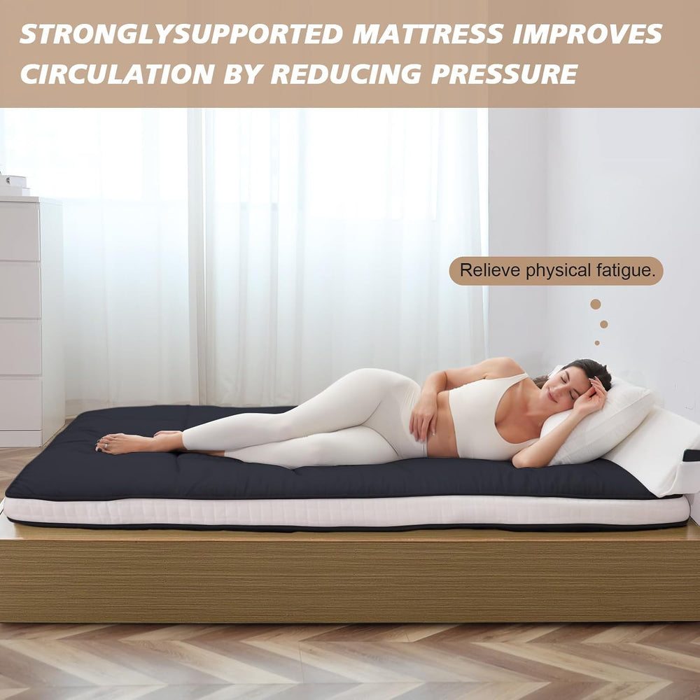 Japanese Floor Mattress - Extra Thick Foldable Twin Size Futon Mattress - Mem...
