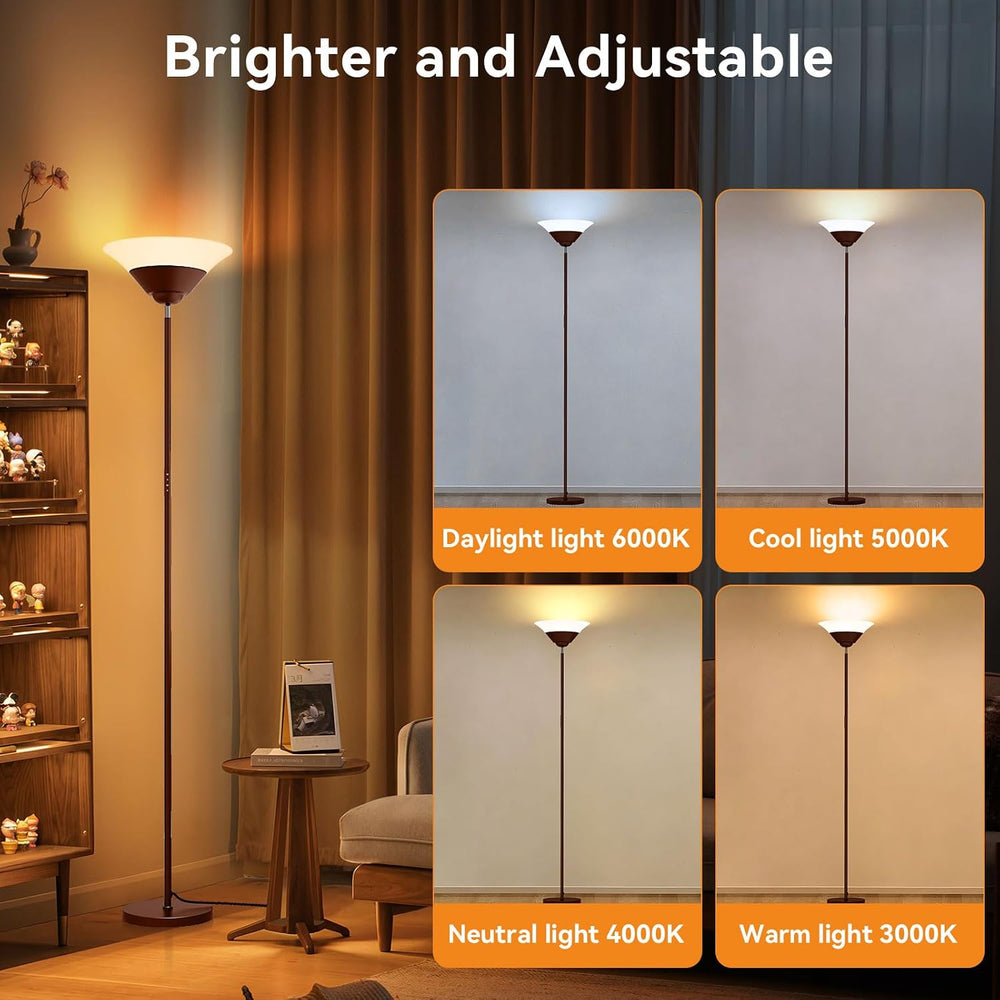 SIBRILLE Floor Lamps for Living Room, 72” Tall LED Standing Lamp with Remote/...