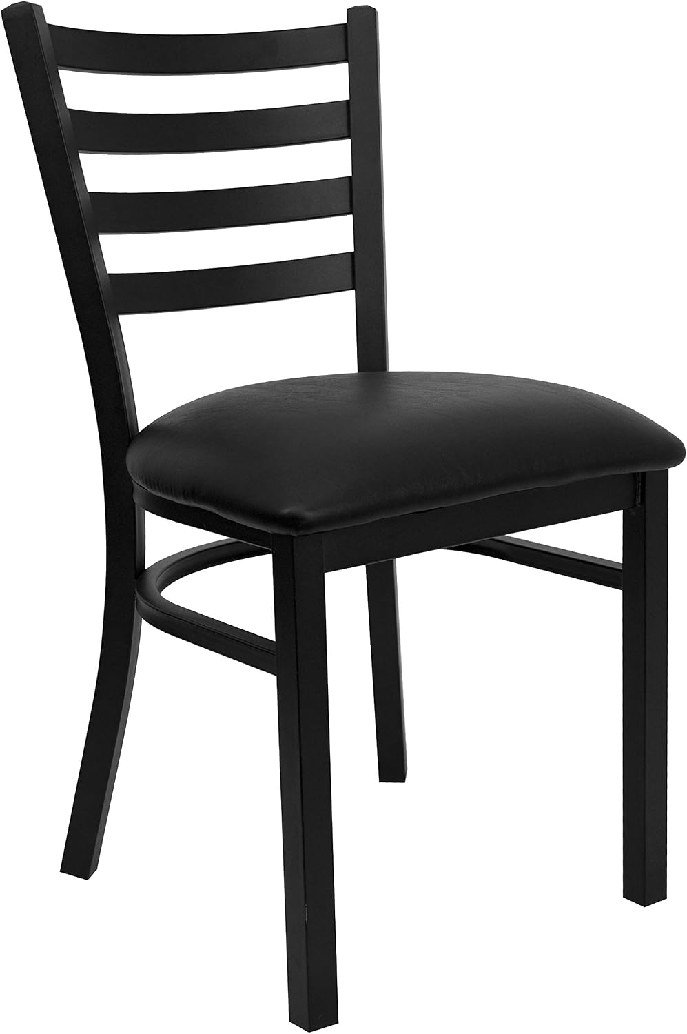 Flash Furniture HERCULES Series Black Ladder Back Metal Restaurant Chair - Bl...