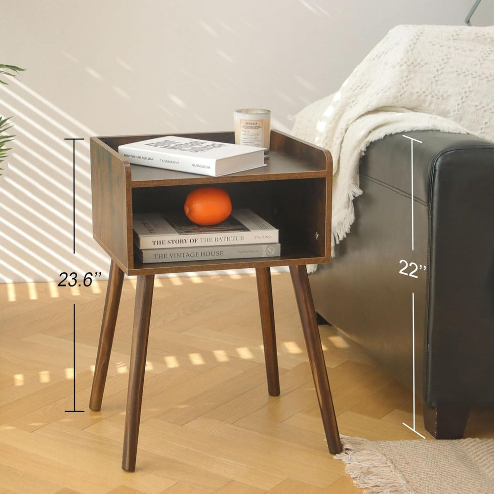 MaxSmeo Nightstand, Mid Century Modern Side Table Bedroom with Storage, Small...
