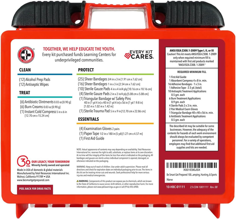 Be Smart Get Prepared OSHA/ANSI First Aid Kit - 10 Person