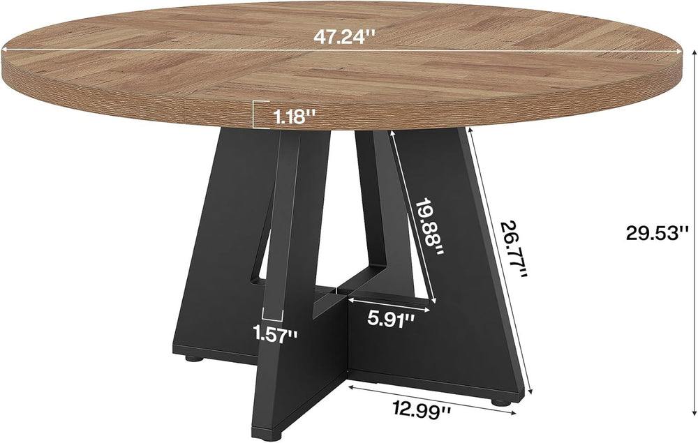 Tribesigns 47 inch Round Dining Table Wood Kitchen Table for Dining Room, 47&...