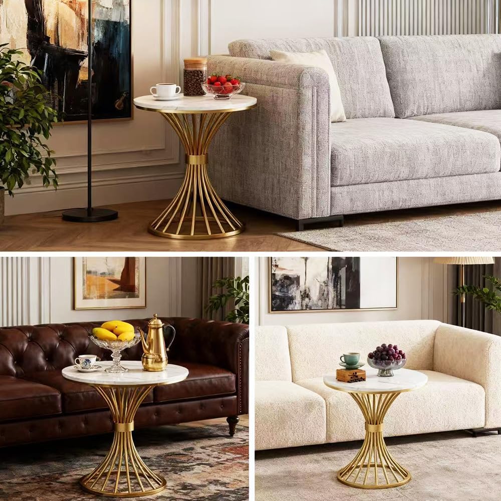 BeautyVerve Rock Plate Small End Tables for Living Room Coffee Tables, Modern...
