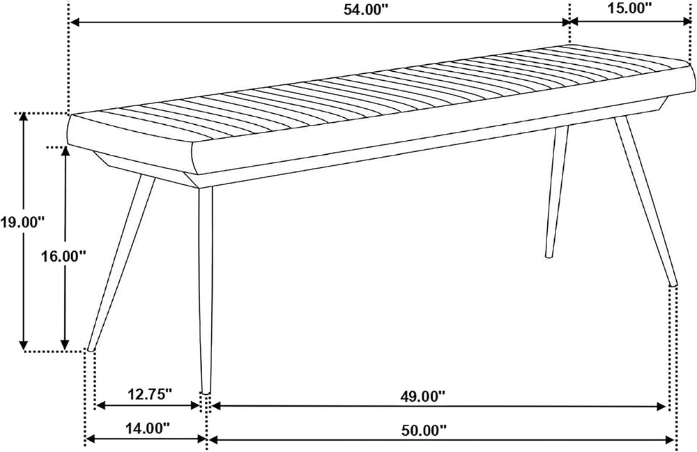 Pemberly Row Leather Upholstered Cushion Bench, 54"W x 15"D x 19&qu...