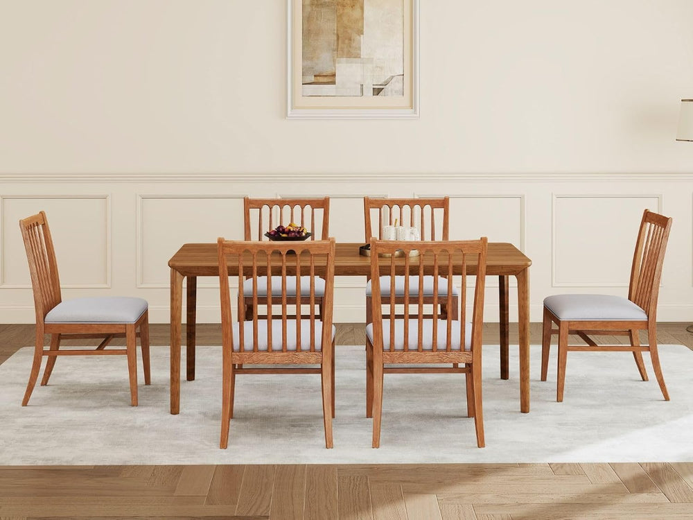 Wood Dining Chairs Set of 2, Upholstered Farmhouse Dining Room Chair, Chenill...
