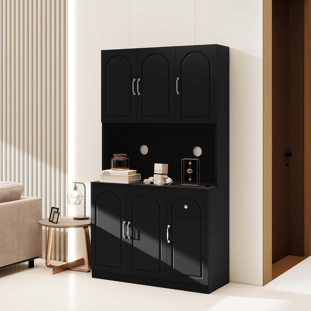 Kitchen Pantry Storage Hutch Cabinet, Tall Kitchen Cupboard & Stand Alone...