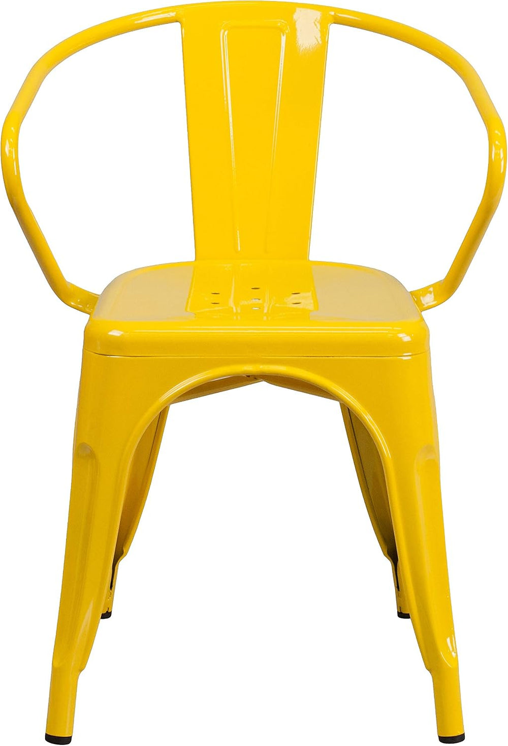 Flash Furniture Luna Commercial Grade Yellow Metal Indoor-Outdoor Chair with ...