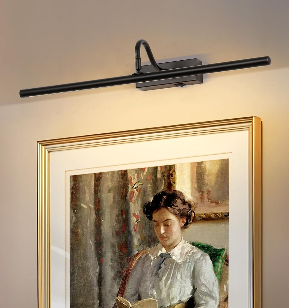 Black Picture Light, 24inch Wireless Picture Lights for Wall Rechargeable, 10...