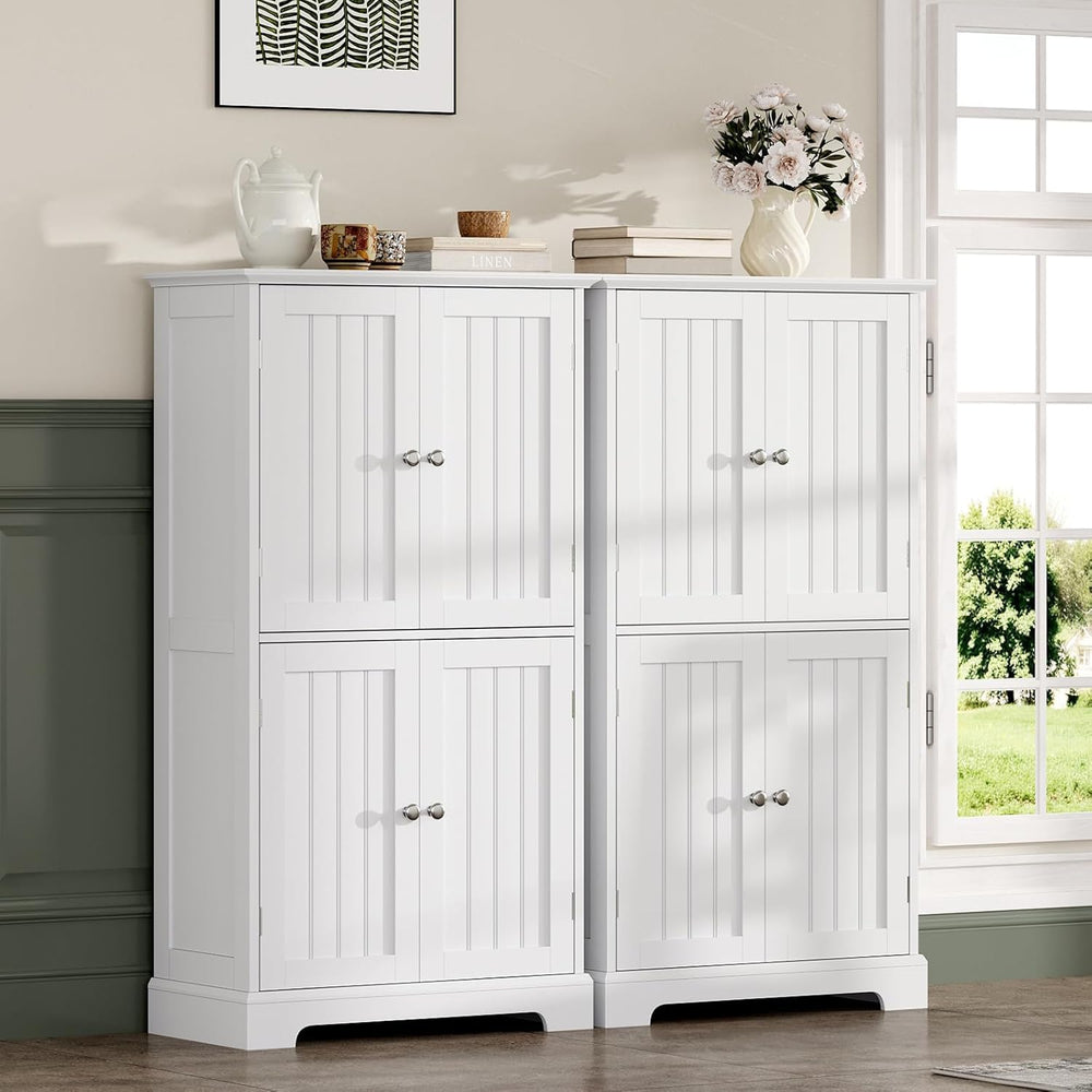 ChooChoo Bathroom Floor Cabinet, Modern Bathroom Storage Cabinet with 4 Doors...