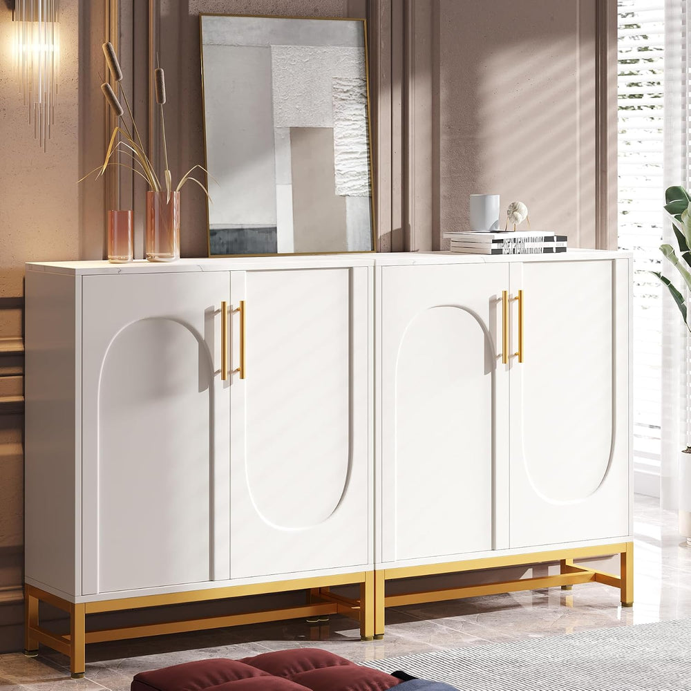 Tribesigns Modern Sideboards, Buffet Cabinet with 4 Doors and Adjustable Shel...