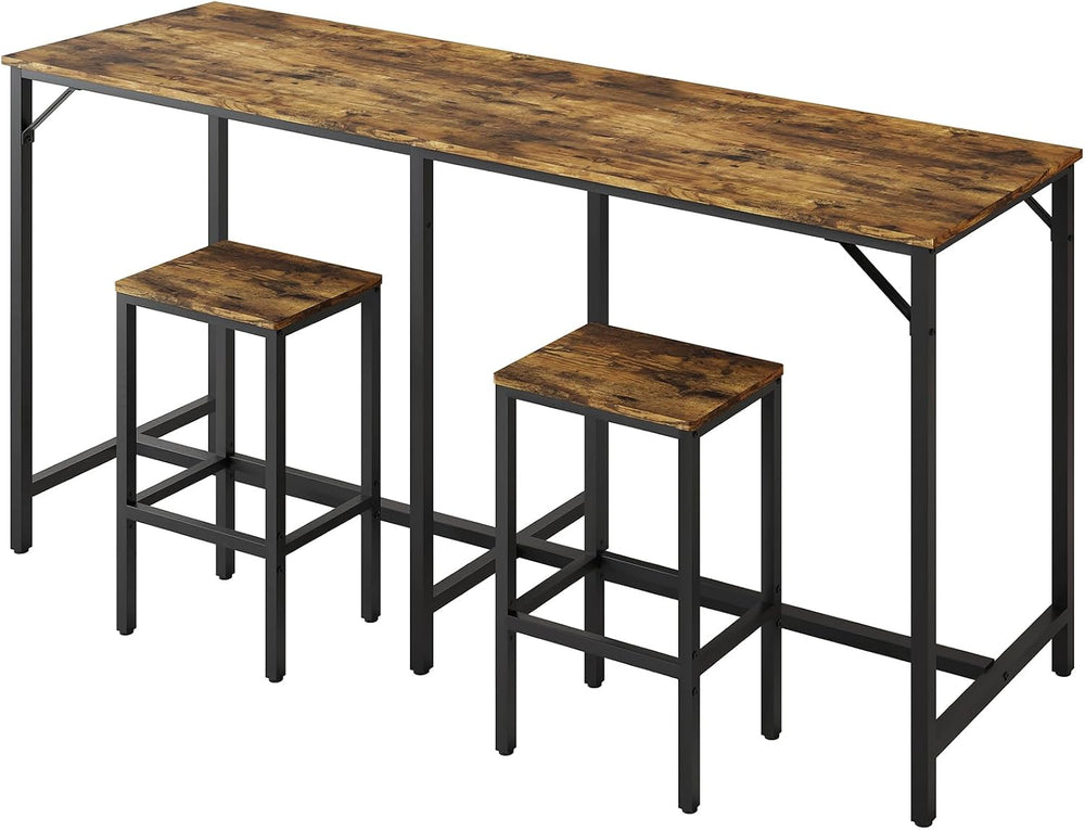 YATINEY 70.9" Bar Table and Chairs Set, Dining Table and Chair Sets, 3 P...