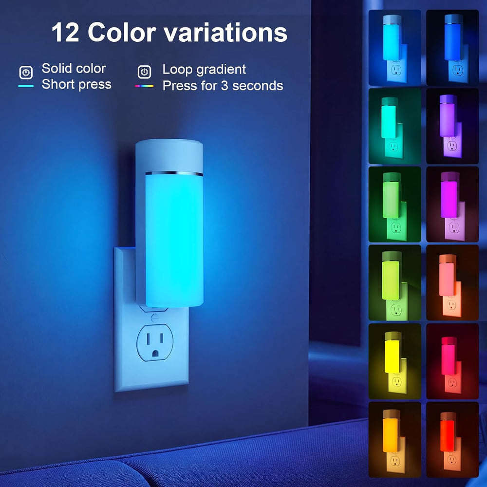 Dawnrise 7-in-1 Plug in Power Failure Night Lights with 12 Color Changing