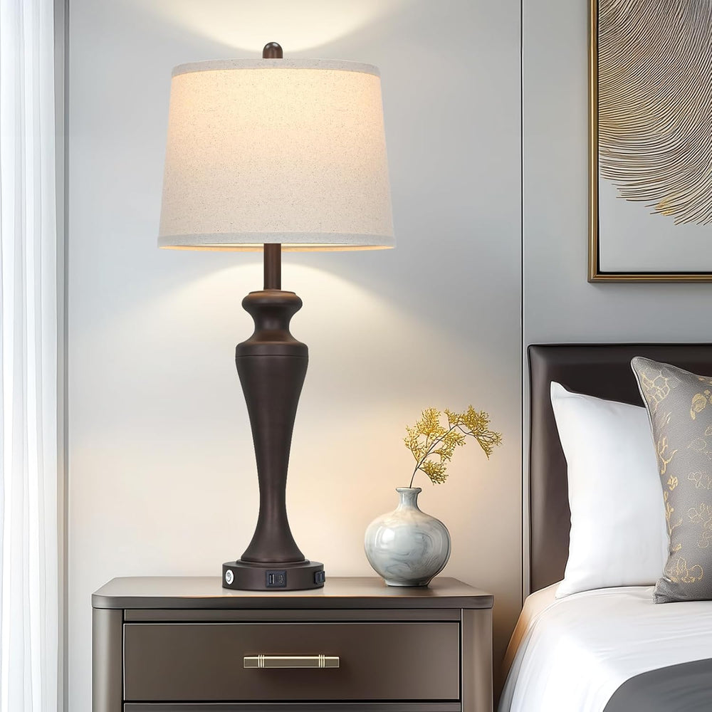 CINSARY 30“ Tall Brown Table Lamps Set of 2, Touch Control Living Room Lamp w...