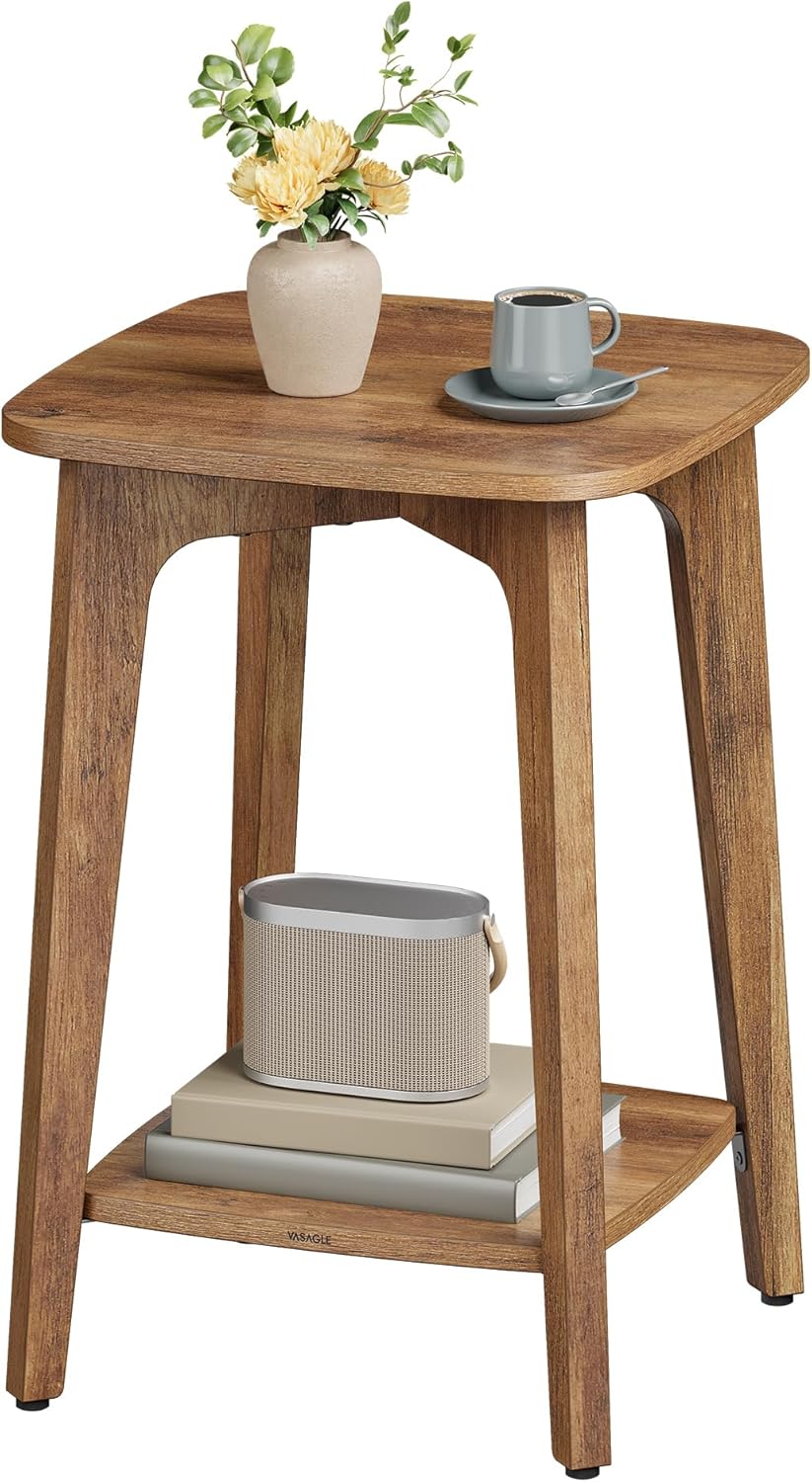 VASAGLE MAEZO Collection - Side Table, 2-Tier Small Square End Table, Nightst...