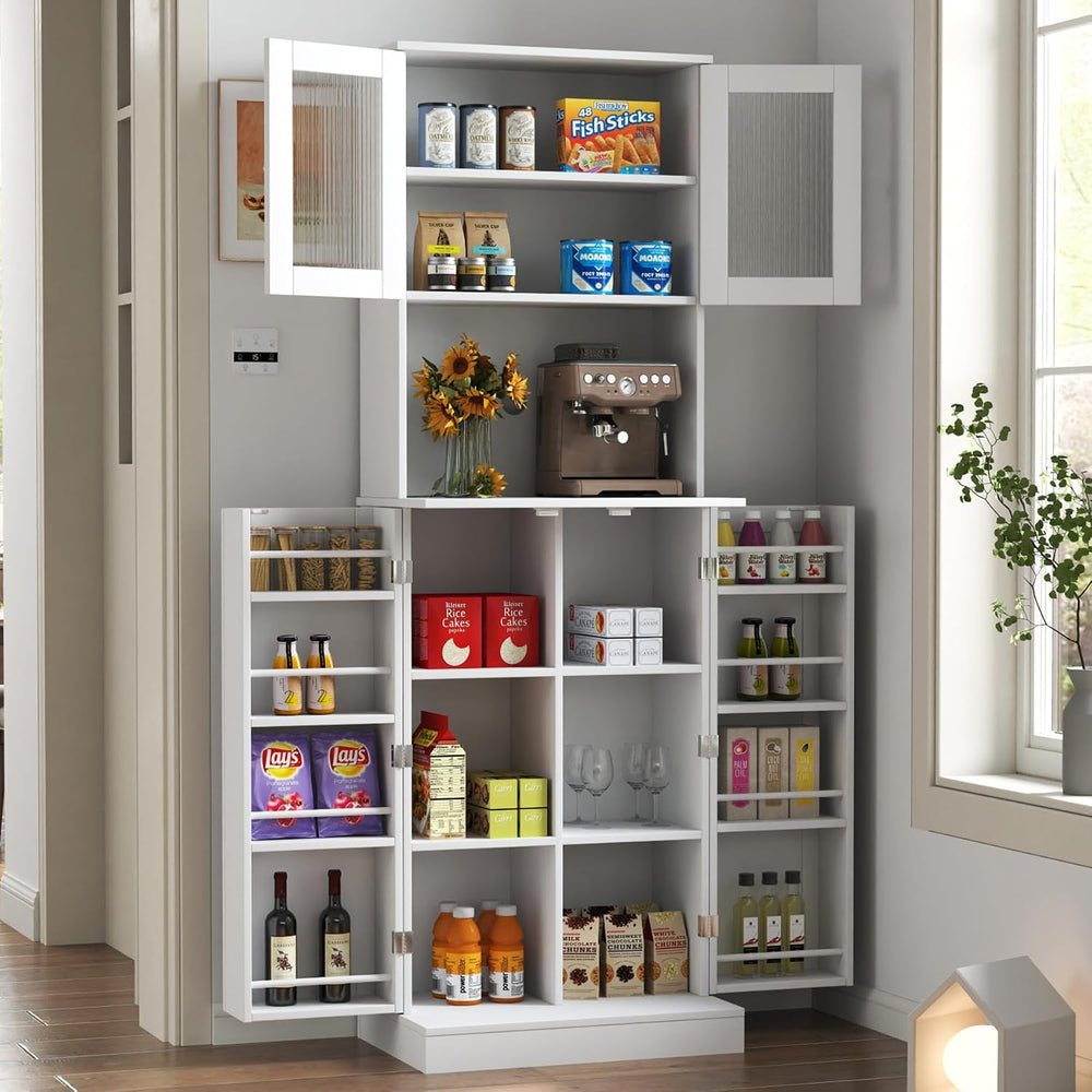 HRVEOCEI Tall Pantry Cabinet with Doors and Adjustable Shelves, 71'' ...