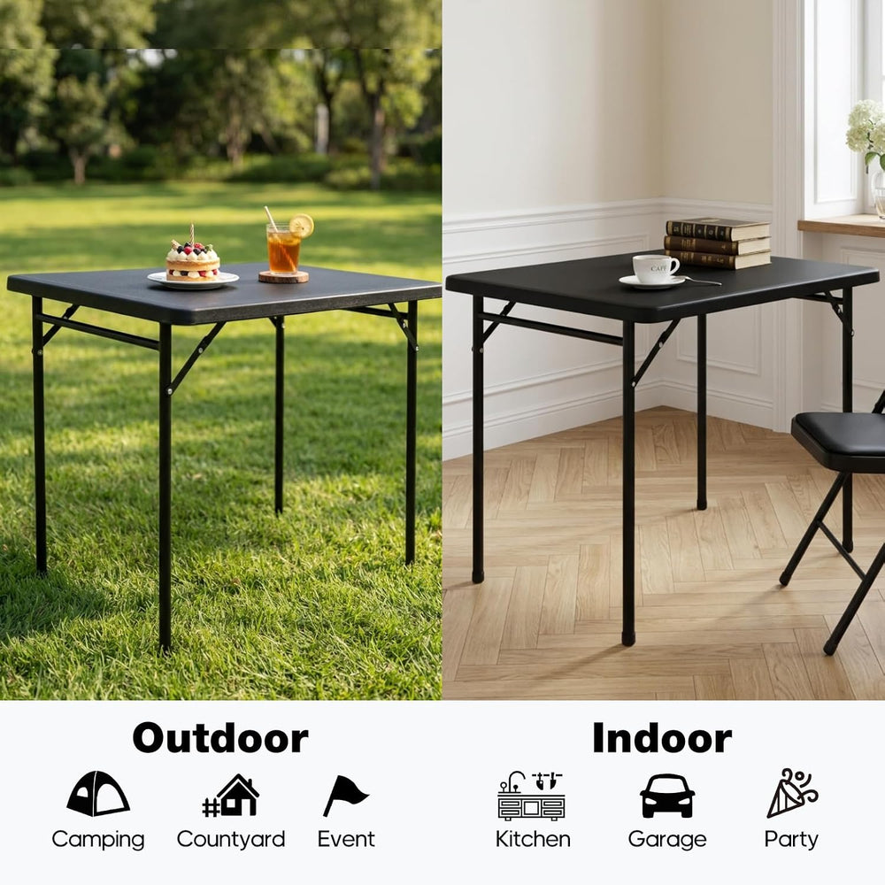 3ft Rectangular Folding Table for All-Occasion, Foldable Table with HDPE Tabl...