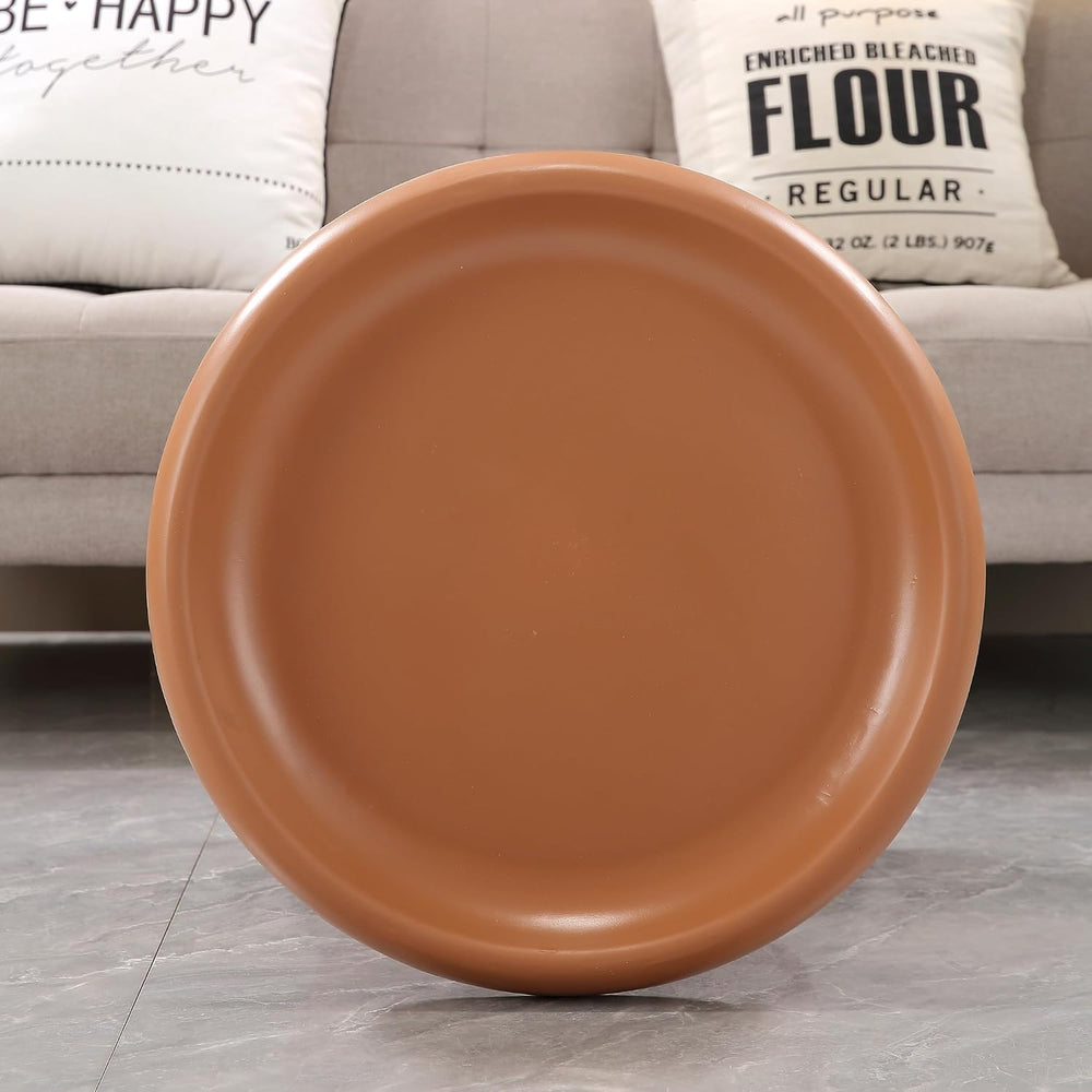 19.69" Round Light Terracotta MGO End Table for Indoors and Outdoors, Mi...