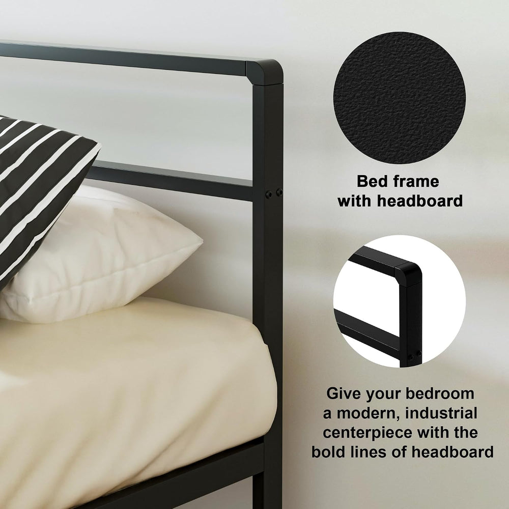 AGXI Full Size Bed Frame with Headboard, 14 Inch Floating Bed with Smart LED ...