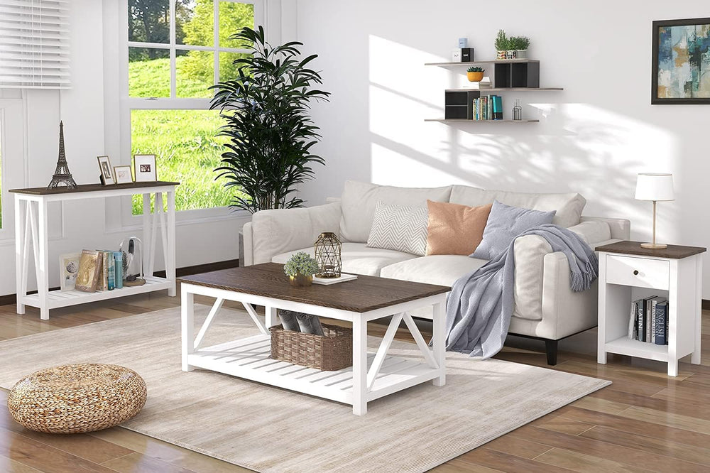 ChooChoo 40" Farmhouse Coffee Table with A-Frame Design for Living Room