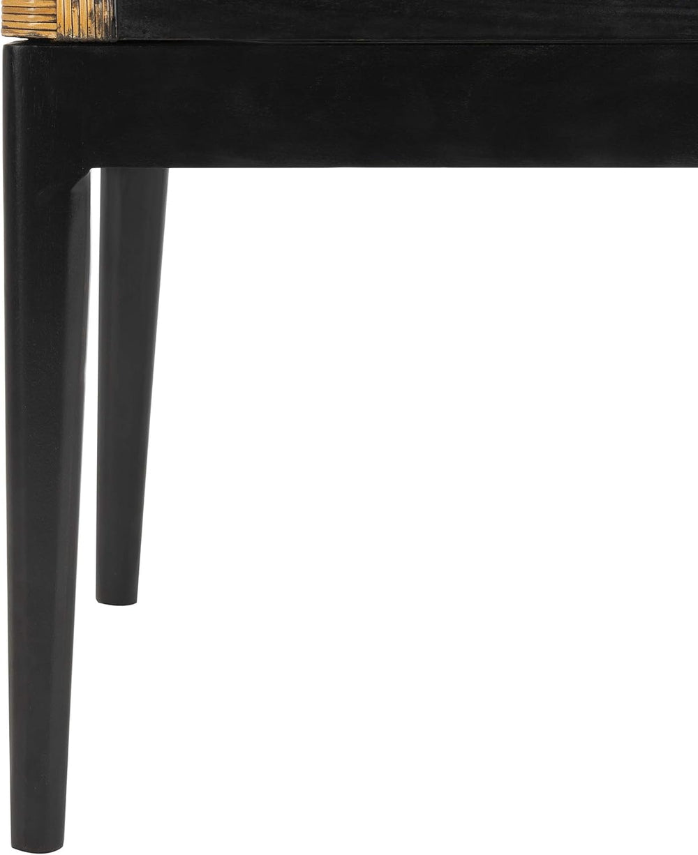 SAFAVIEH Gianni Rattan Arm Chair 19.8”, Solid Wood Brown & Black SEA4011A...